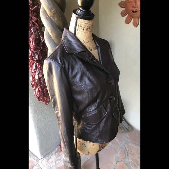 Boston Proper Jackets & Blazers - Boston Proper Dark Brown Leather Jacket